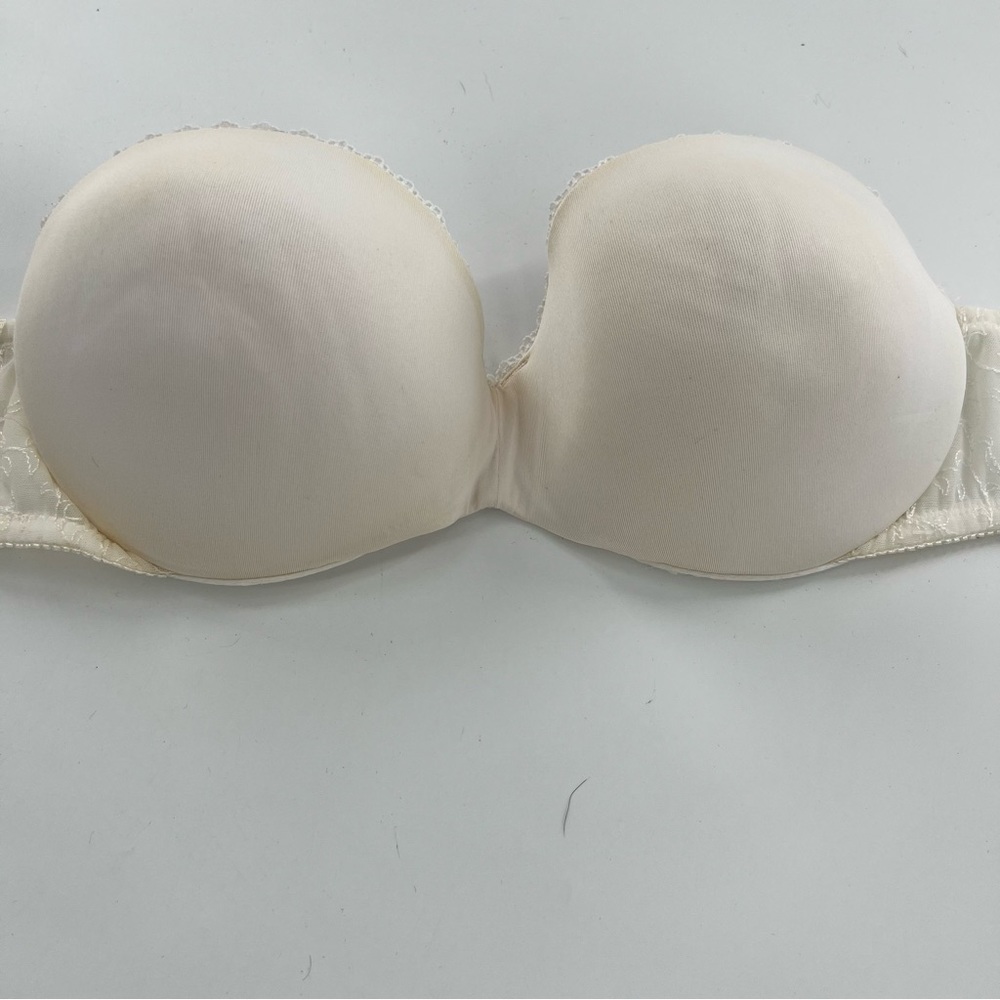 Cream lilette 36C strapless bra clear straps missing 4/$25